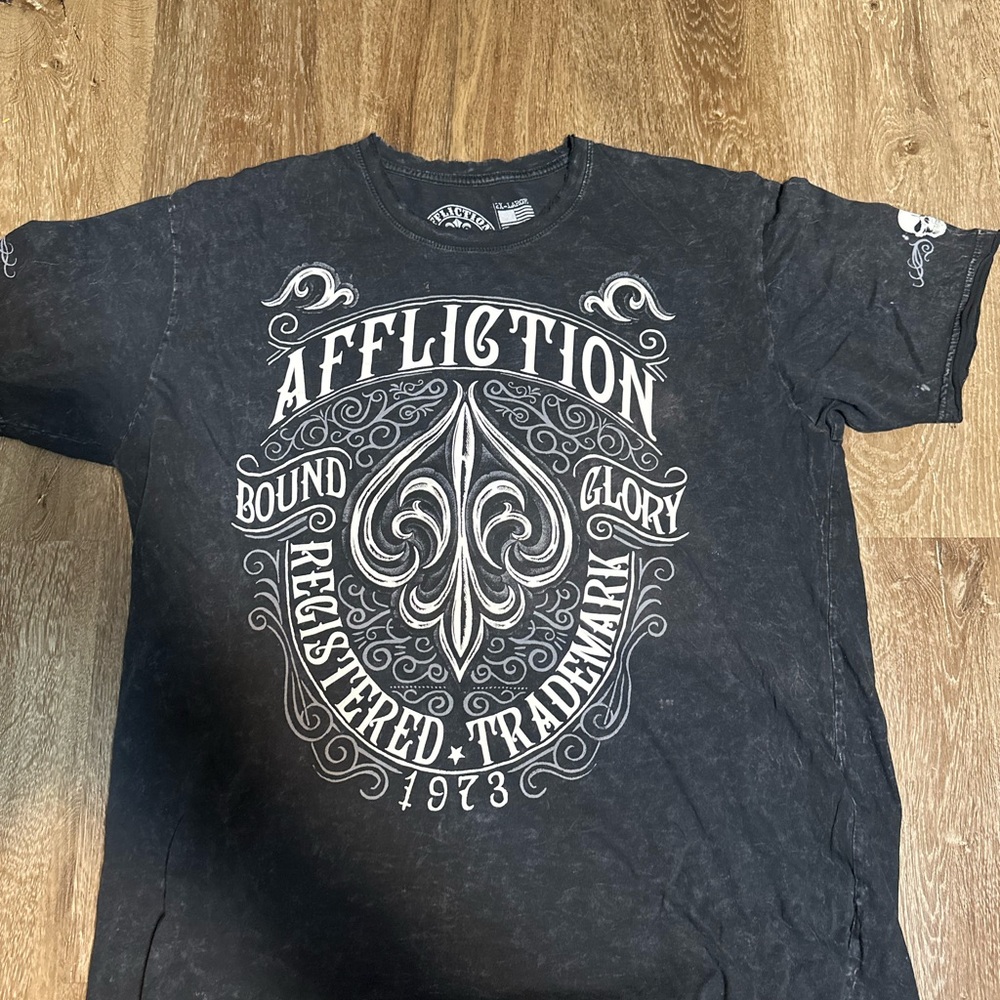 Affliction Black Short Sleeve Tee with Bold Graphic men xxl - Picture 4 of 10